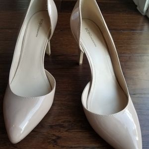 Nude Patent Leather Pumps